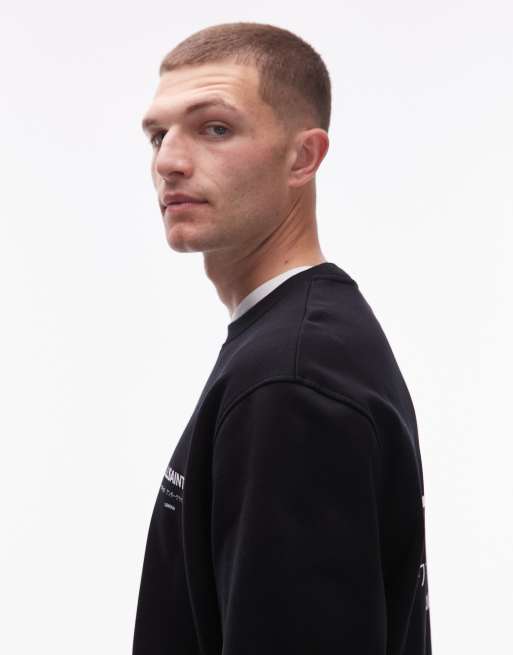 AllSaints - Underground - Felpa nera girocollo, 4 di 5