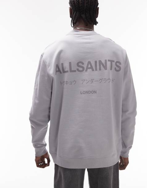 AllSaints - Underground - Felpa oversize grigio macchina - view 1