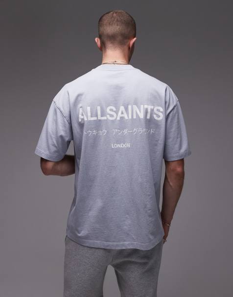 Allsaints underground t-shirt in willow blue