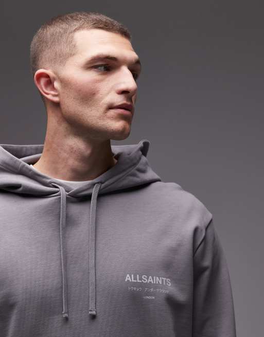 AllSaints Underground hoodie in grey, 5 of 5