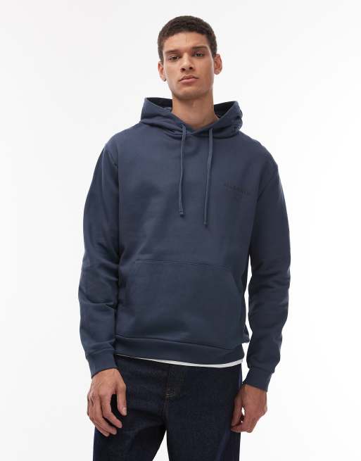 Allsaints Underground hoodie in moonstone blue, 3 of 5