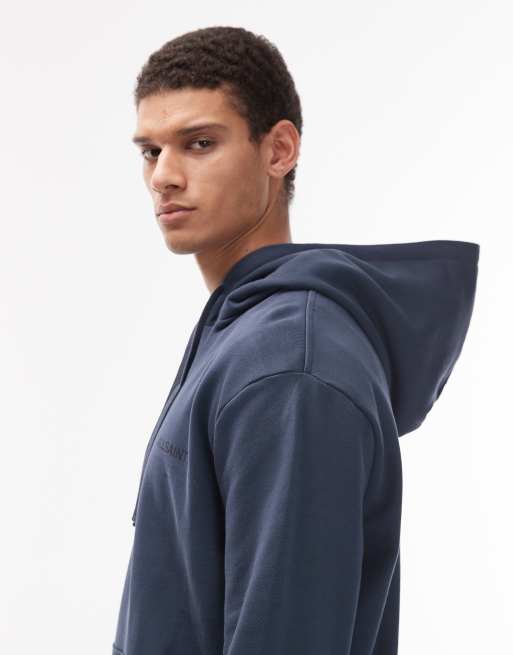 Allsaints Underground hoodie in moonstone blue, 4 of 5