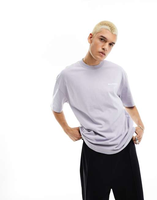 AllSaints - Underground - Kortærmet lyslilla T-shirt med rund hals, 4 af 4