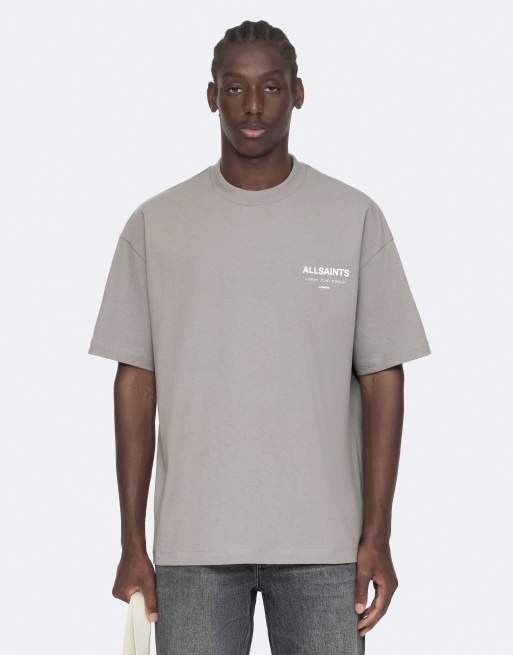 AllSaints Underground Kurzarm-Rundhalsshirt in pebble grey, 4 von 6