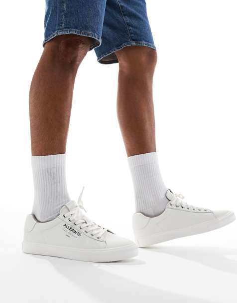 AllSaints - Underground - Lage leren sneakers in wit - view 1
