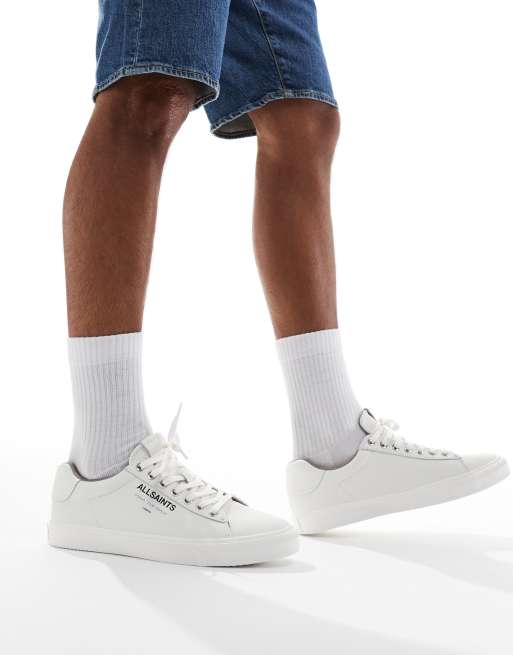 AllSaints - Underground - Lage leren sneakers in wit