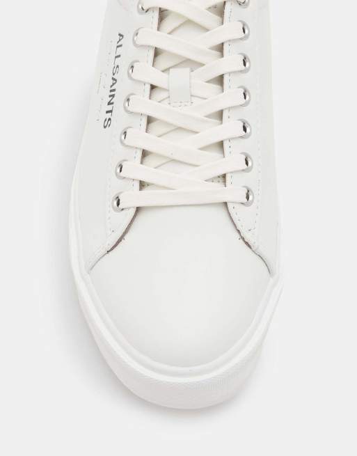 AllSaints Underground leather sneakers in white, 2 of 4