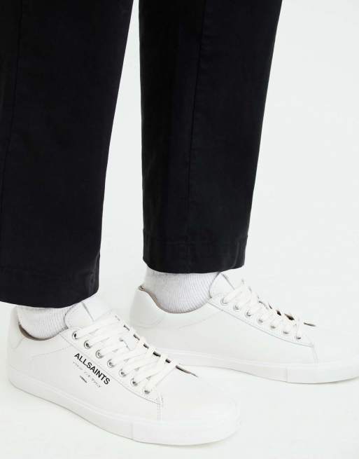 AllSaints Underground leather sneakers in white, 3 of 4