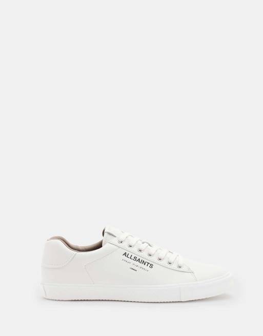 AllSaints Underground leather sneakers in white, 4 of 4