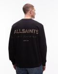 [AllSaints] AllSaints Underground leopard sweatshirt in black 2XL JET BLACK/LEOPARD