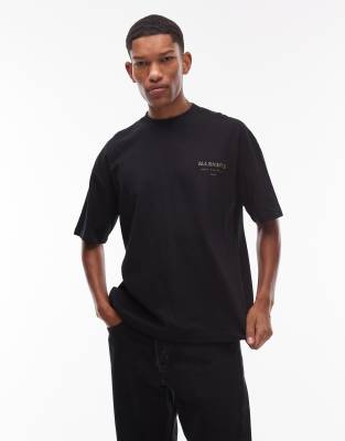 AllSaints Allsaints Underground leopard t-shirt in black - BLACK