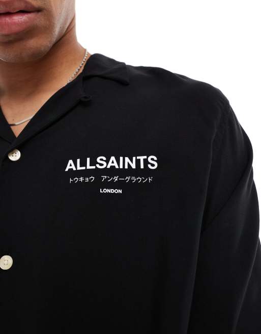 AllSaints Underground long sleeve shirt in black ASOS