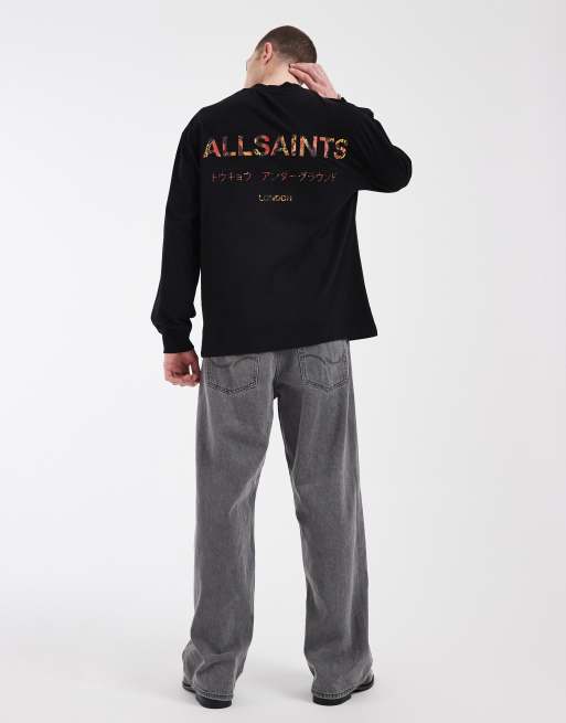 AllSaints Underground long sleeve t-shirt in snake print - MULTI, 4 of 5