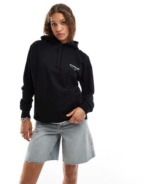 AllSaints Underground Oth hoodie in black - view 1
