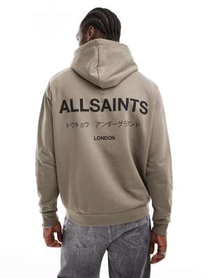 AllSaints Underground Oth hoodie in green - view 1