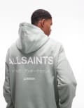 [AllSaints] AllSaints Underground Oth hoodie in mineral green 2XL Mineral green
