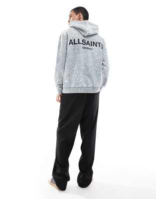 AllSaints AllSaints Underground Oth hoodie in stone wash grey