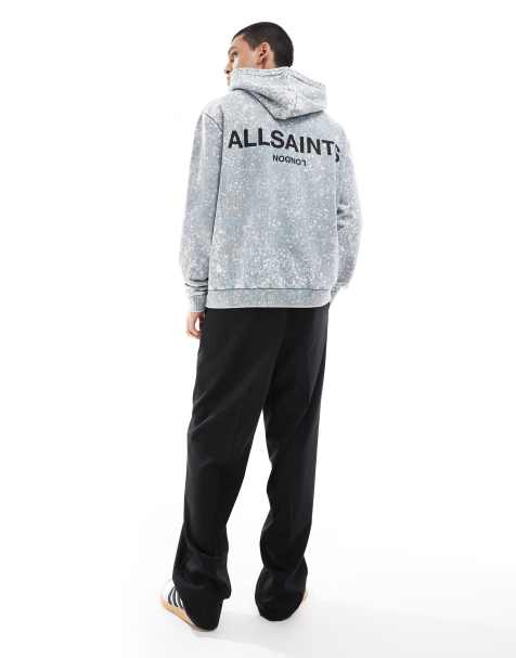 AllSaints - Underground Oth - Hoodie in stonewash grijs - view 1