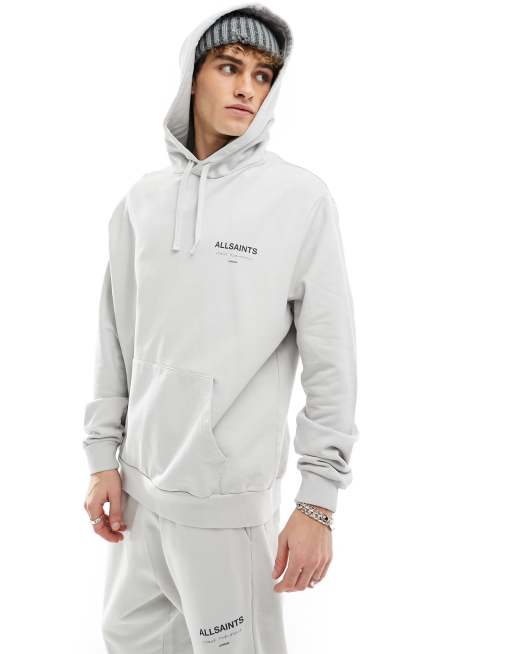 AllSaints - Underground Oth - Hoodie met print op de achterkant in grijs, 2 van 4