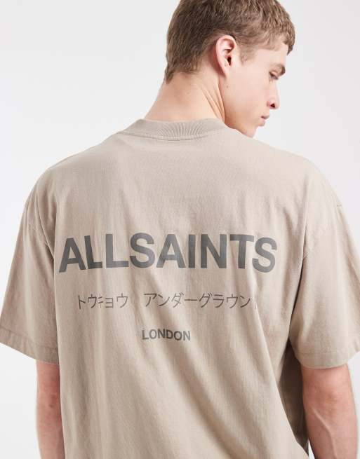 AllSaints – Underground – Oversize-T-Shirt in Steinbeige, 4 von 5