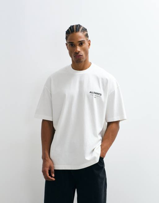 AllSaints – Underground – Oversize-T-Shirt in Weiß, 4 von 7