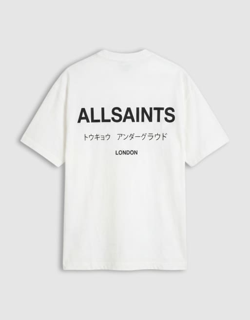 AllSaints – Underground – Oversize-T-Shirt in Weiß, 6 von 7