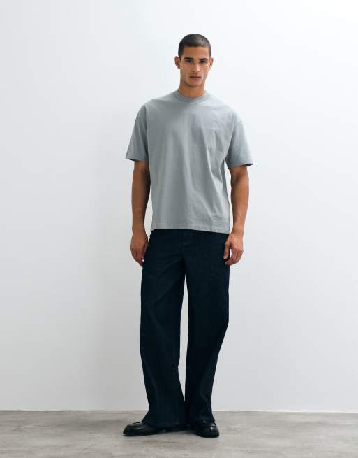 AllSaints - Underground - Oversized T-shirt i metalfarvet grå, 4 af 5