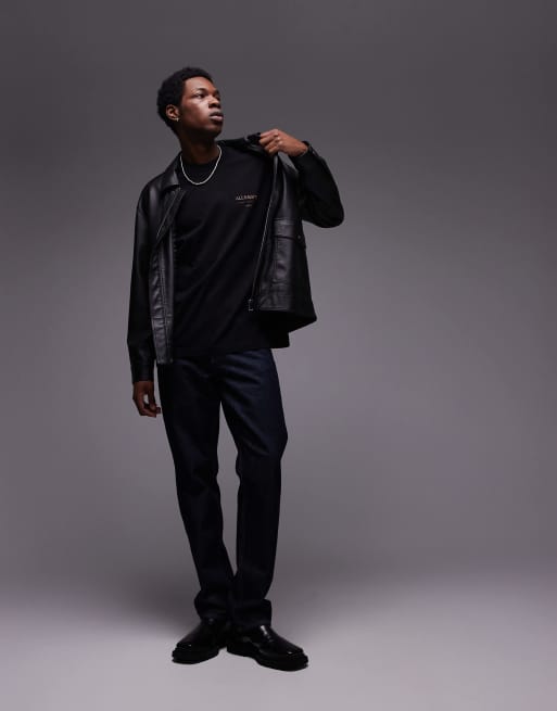 AllSaints Underground oversized T-shirt in black snake print | ASOS