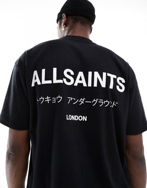 AllSaints Underground oversized t-shirt in black | ASOS