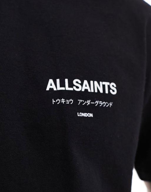 AllSaints Underground oversized t-shirt in black