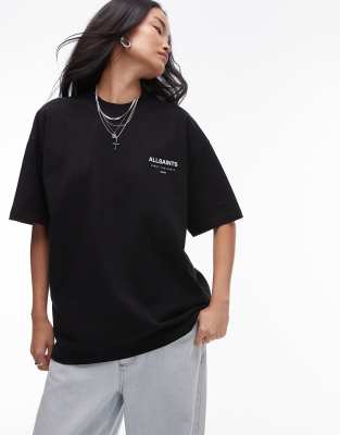 AllSaints Underground oversized t-shirt in black