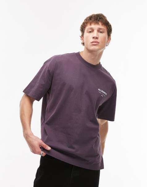 AllSaints Underground oversized t-shirt in cosmic purple - view 1