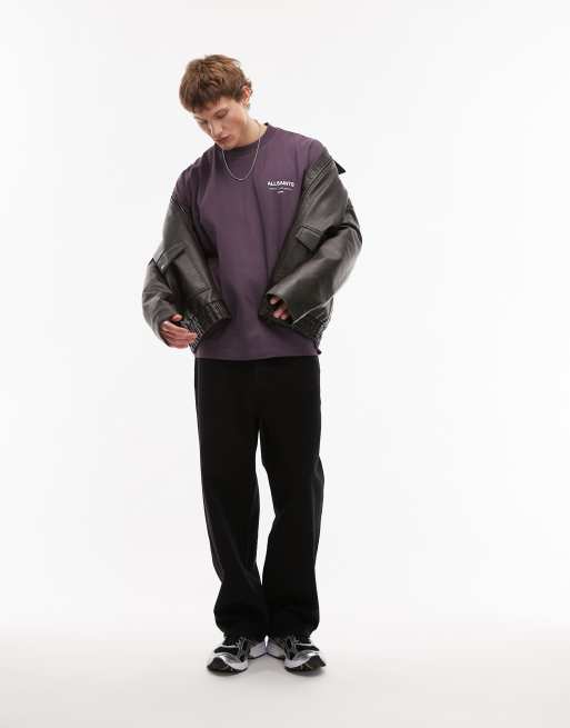 AllSaints Underground oversized t-shirt in cosmic purple | ASOS