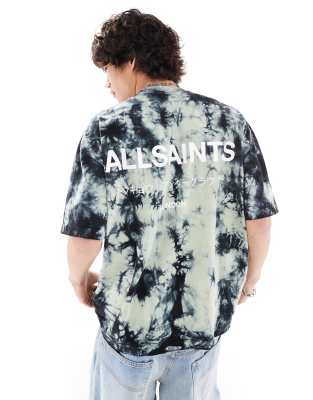 Allsaints Underground Oversized T Shirt In Dark Tie Dye Exclusive To