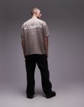[AllSaints] AllSaints Underground oversized t-shirt in dusty light brown L DUSTY LIGHT BROWN