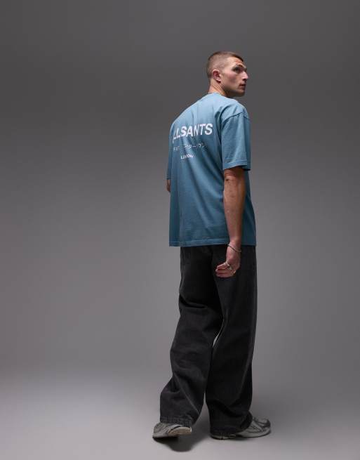 AllSaints Underground oversized t-shirt in eris blue