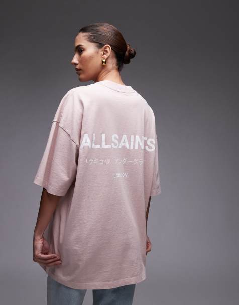 AllSaints Underground oversized t-shirt in floss pink - view 1