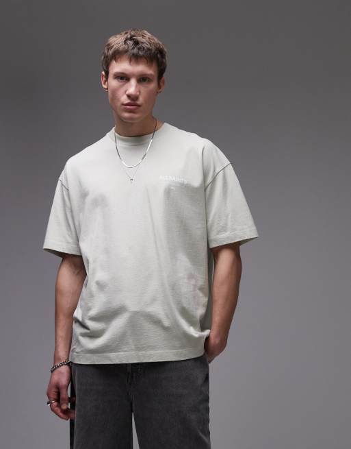 AllSaints Underground oversized t-shirt in kombu green, 4 of 4