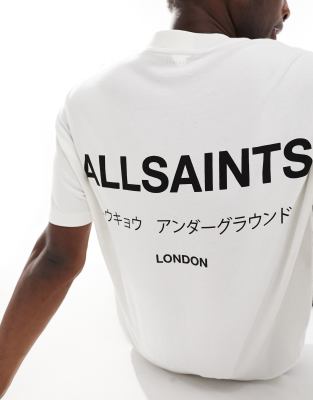 AllSaints Underground oversized t-shirt in white