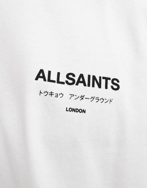 AllSaints Underground oversized t-shirt in white