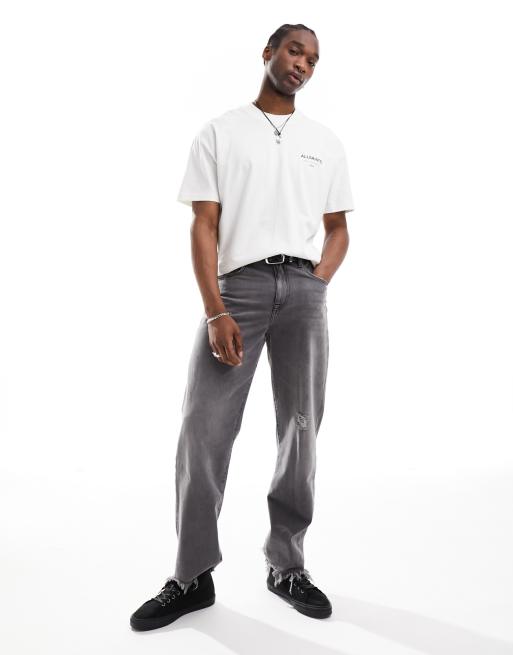 AllSaints Underground oversized t-shirt in white