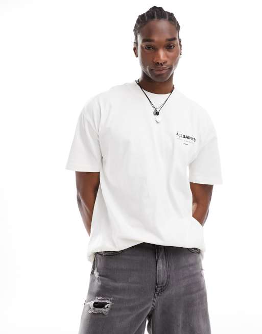 AllSaints Underground oversized t-shirt in white