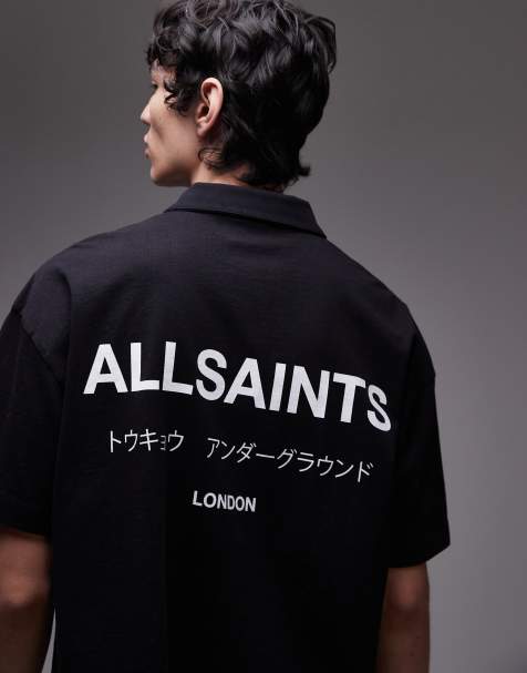 AllSaints - Underground - Polo a maniche corte nera - view 1