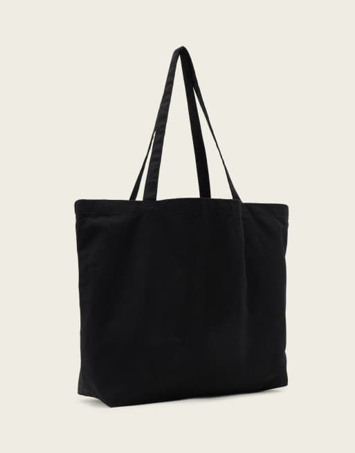 AllSaints - Underground - Shopper tote met luipaardlogo in zwart, 4 van 4