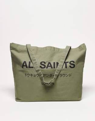AllSaints - Underground - Shopper-Tragetasche in Nori-Grün mit Unisex-Design-Bunt