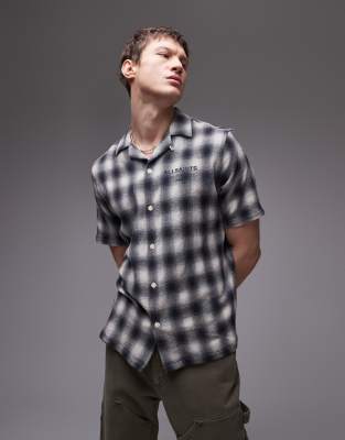 Allsaints Undermono Plaid Button-up Shirt In White