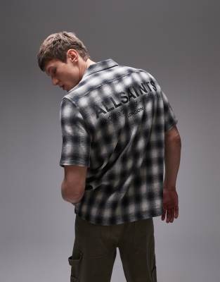 Allsaints Undermono Plaid Button-up Shirt In White