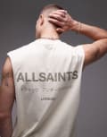 [AllSaints] AllSaints underground sleeveless t-shirt in sandy white M Sandy white