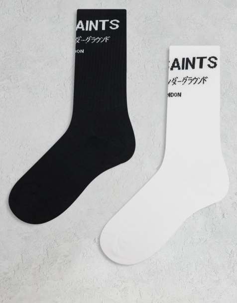 AllSaints – Underground – Socken in Weiß und Schwarz - view 1