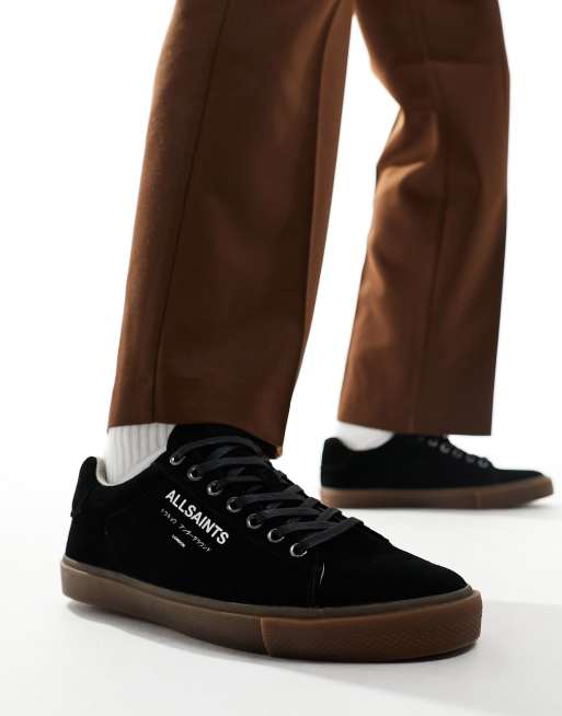 AllSaints Underground suede low top sneakers in black